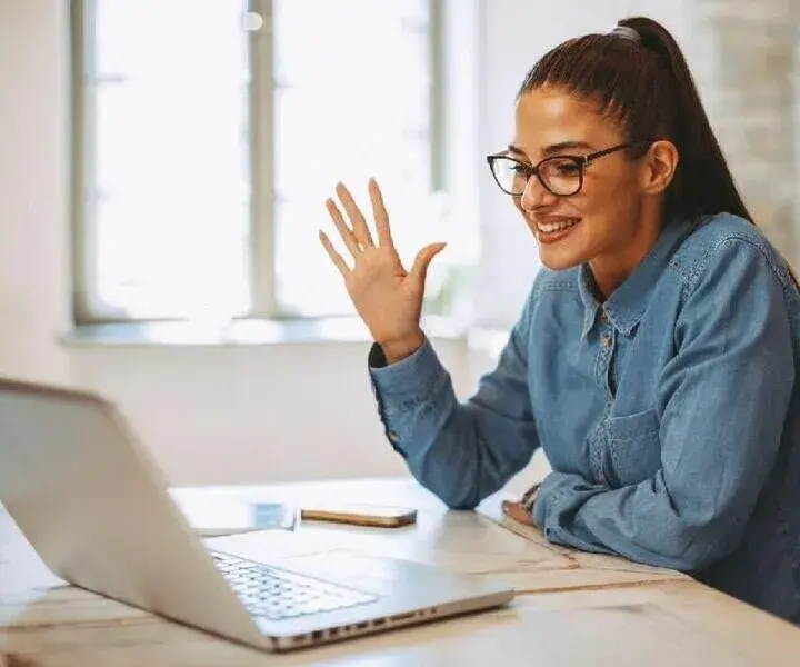 Woman on video conference 