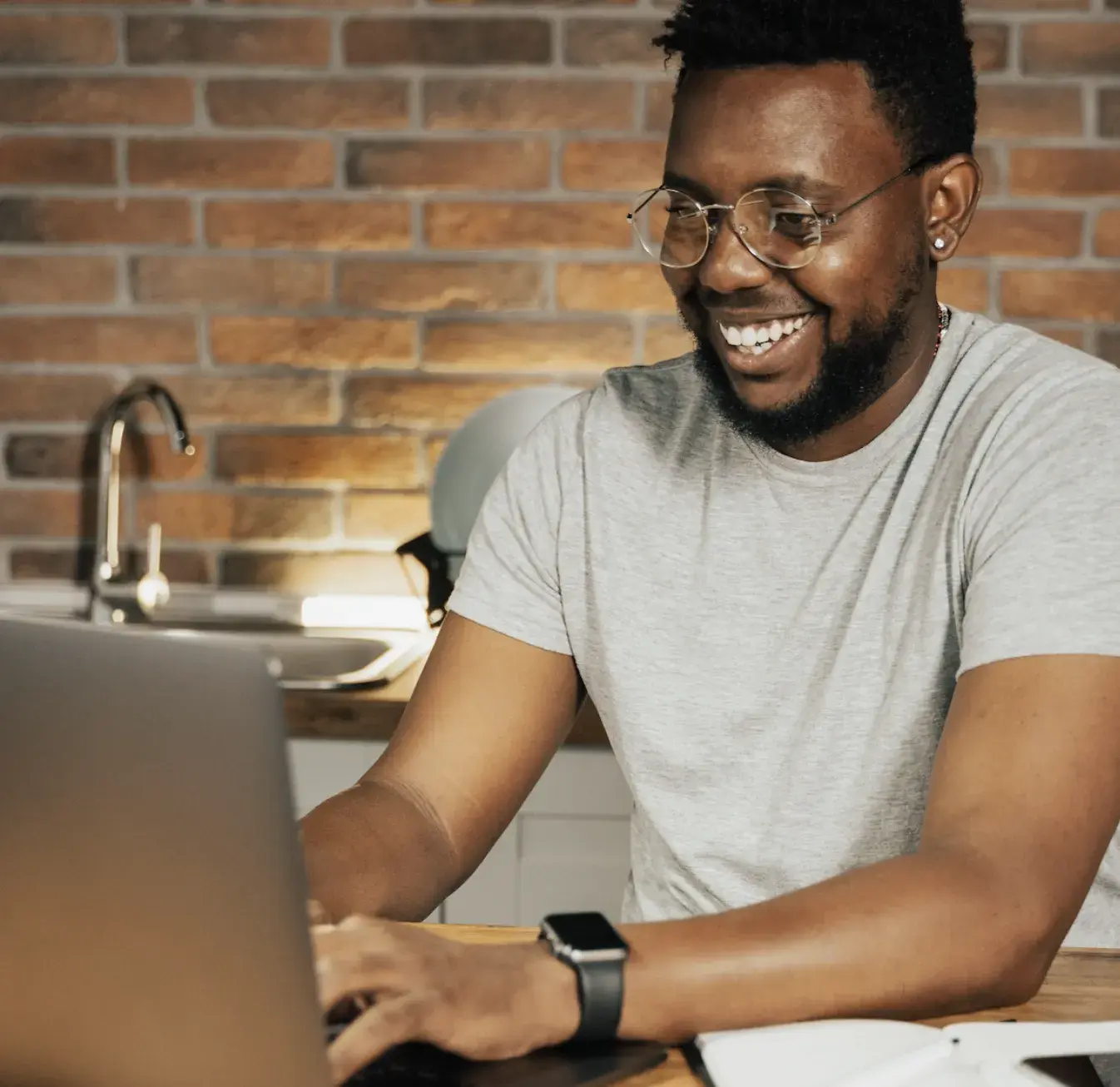 Man working on laptop