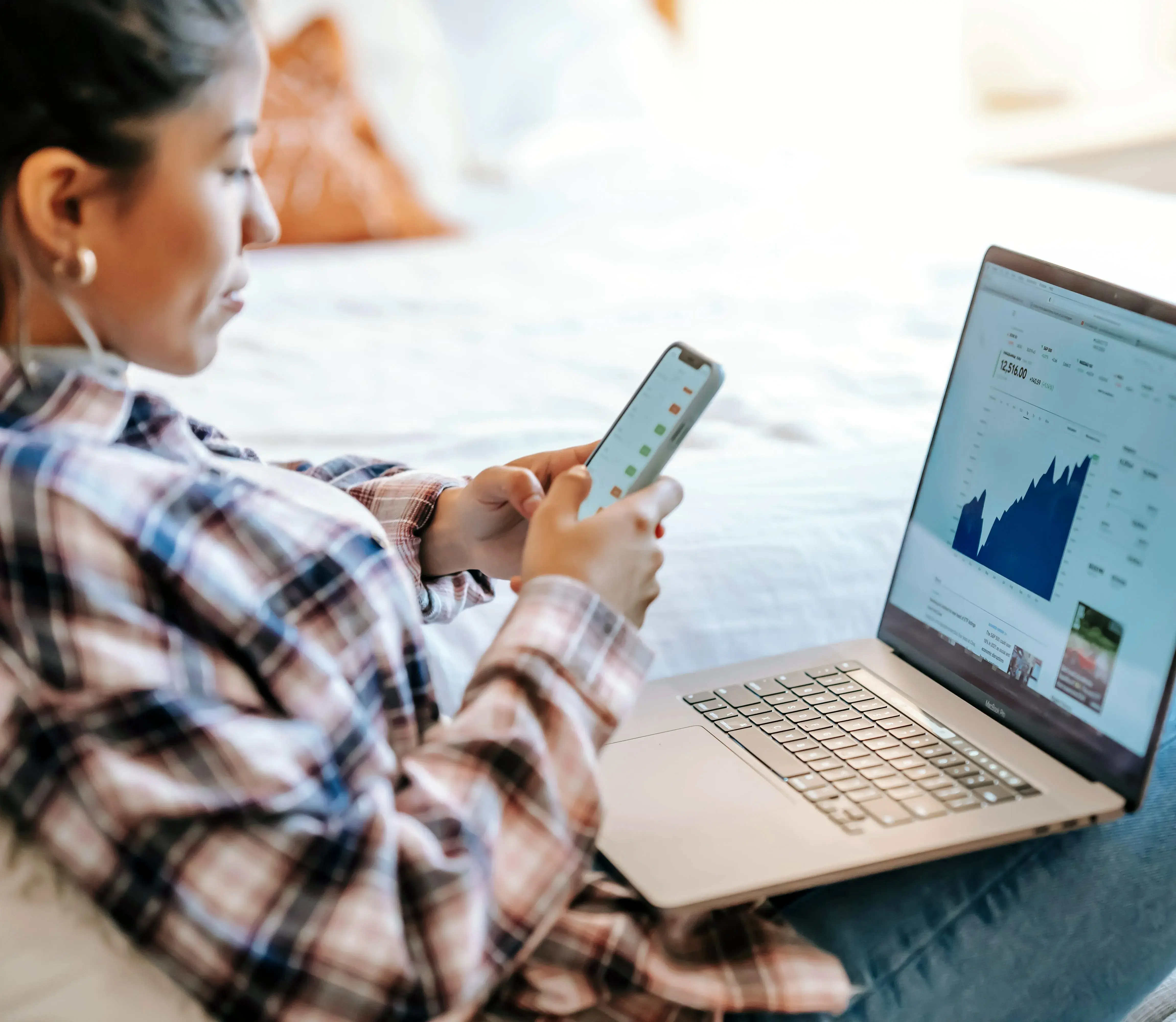 woman working on spreadsheet