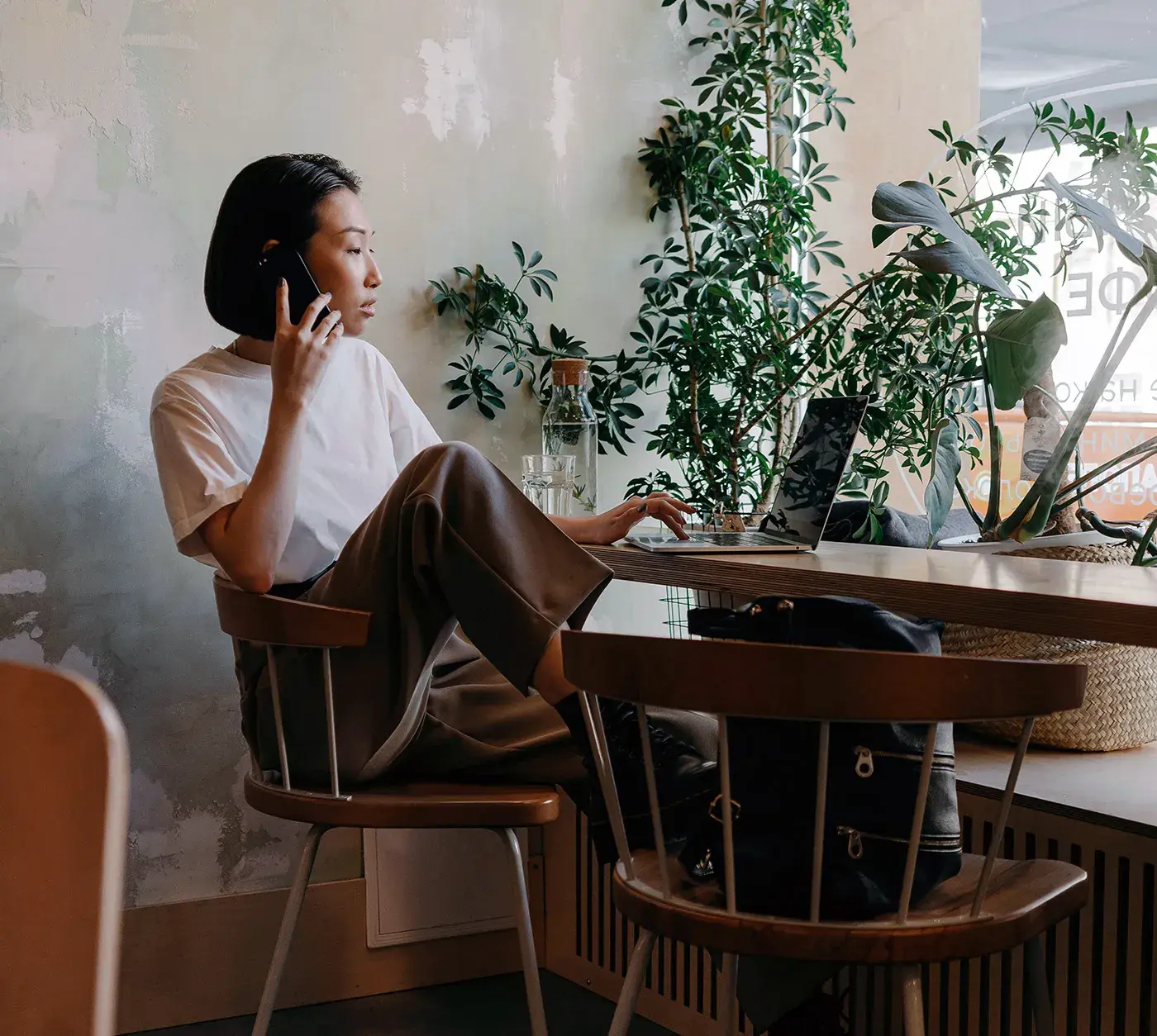 Woman working remote